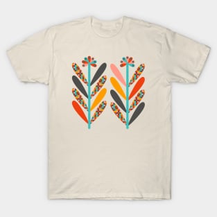 BLOOMS Retro Mid-Century Modern Boho Floral - UnBlink Studio by Jackie Tahara T-Shirt